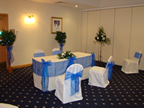 Ivory Chair Cover Blue Organza Sash